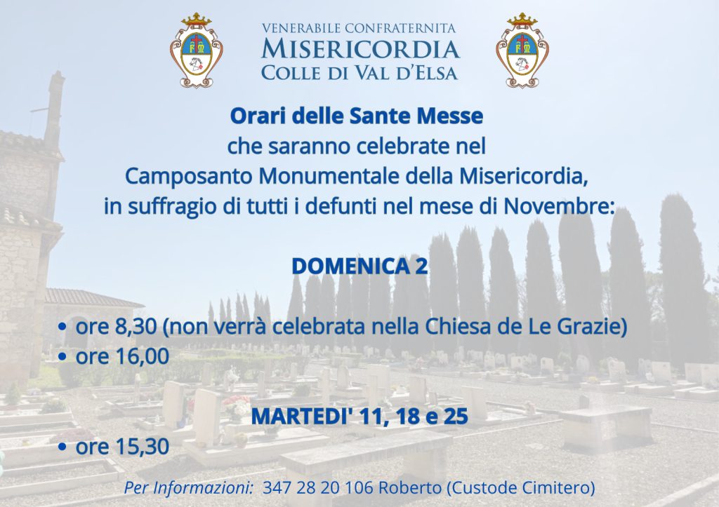 Misericordia Colle di Val d'Elsa - celebrazione sante messe Novembre 2025
